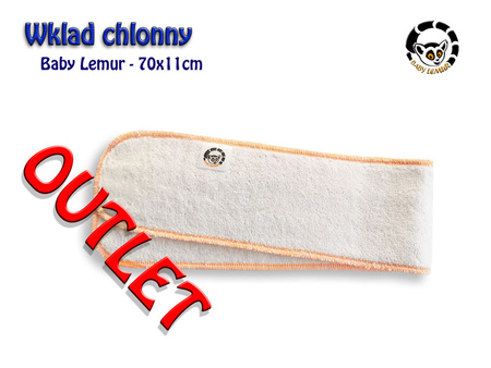 OUTLET Wkład chłonny Baby Lemur frotte 70x11cm pomarańczowy, 2 warstwy