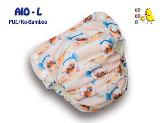 Pieluszka AIO - L, Ko-Bamboo, Kociaki