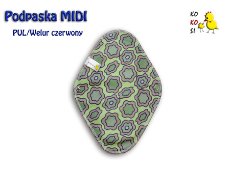 Podpaska MIDI, Chlorofil/welur czerwony