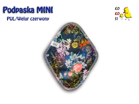 Podpaska MINI,  Tajemniczy Ogród/ welur czerwony