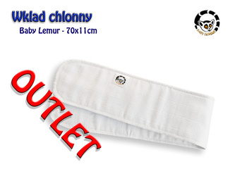OUTLET Wkład chłonny Baby Lemur-birdseye, 70x11cm, 5 warstw