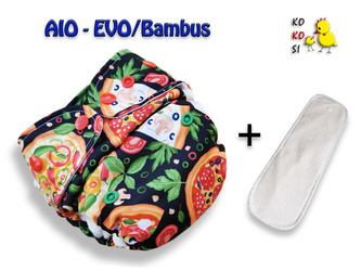 Pieluszka AIO ( ALL IN ONE)  - OS - EVO/bambus, Pizza