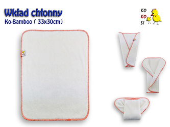 wkład chłonny 2 warstwy- bambus 48x36cm -  KOKOSI pomarańczowy.