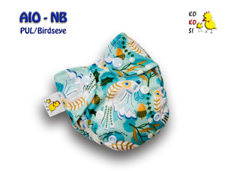 Pieluszka AIO-NB, śpiące Ptaki, PUL/Birdseye