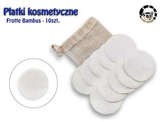 Płatki kosmetyczne, kpl.10 szt.100%bambus + woreczek