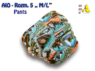 Pieluszka AIO - Pants - Rozm.5 (M/L), Ko-Bamboo, Camp