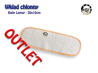 OUTLET Wkład chłonny Baby Lemur frotte 30x11cm pomarańczowy, 2 warstwy