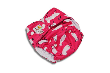 Pieluszka kieszonka OS PUL/coolmax, Kotki na różowym