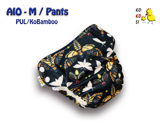 Pieluszka AIO - M, Ciemko, PUL/KoBamboo 