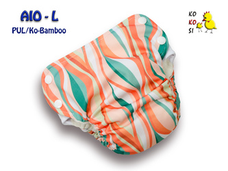 Pieluszka AIO - L, Ko-Bamboo, Szlaczki