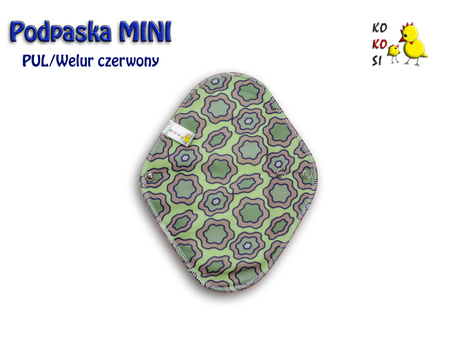 Podpaska MINI,  Chlorofil/ welur czerwony