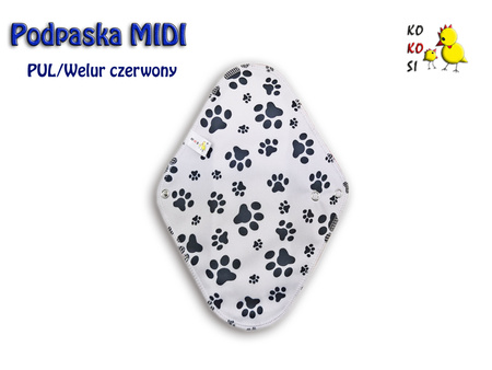 Podpaska MIDI, Łapki/welur czerwony