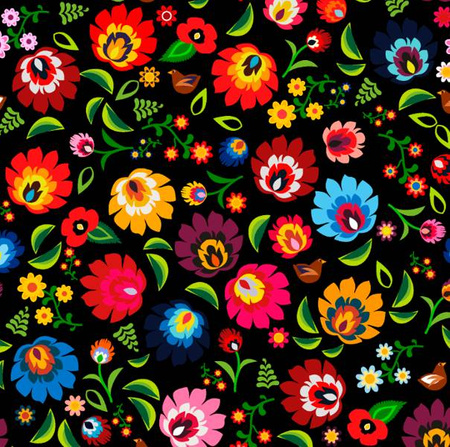 Dzianina PUL , Łowicki na czarnym