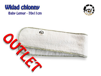 OUTLET Wkład chłonny Baby Lemur-birdseye, 70x11cm, 5 warstw