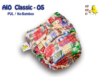Pieluszka AIO - OS, Ko-Bamboo, Domki