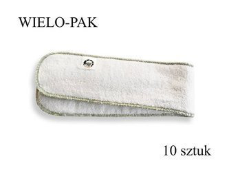 Zestaw 10 wkładów chłonnych Baby Lemur frotte 70x11cm zielony, 3 warstwy