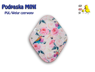 Podpaska MINI,  Rozarium/ welur czerwony